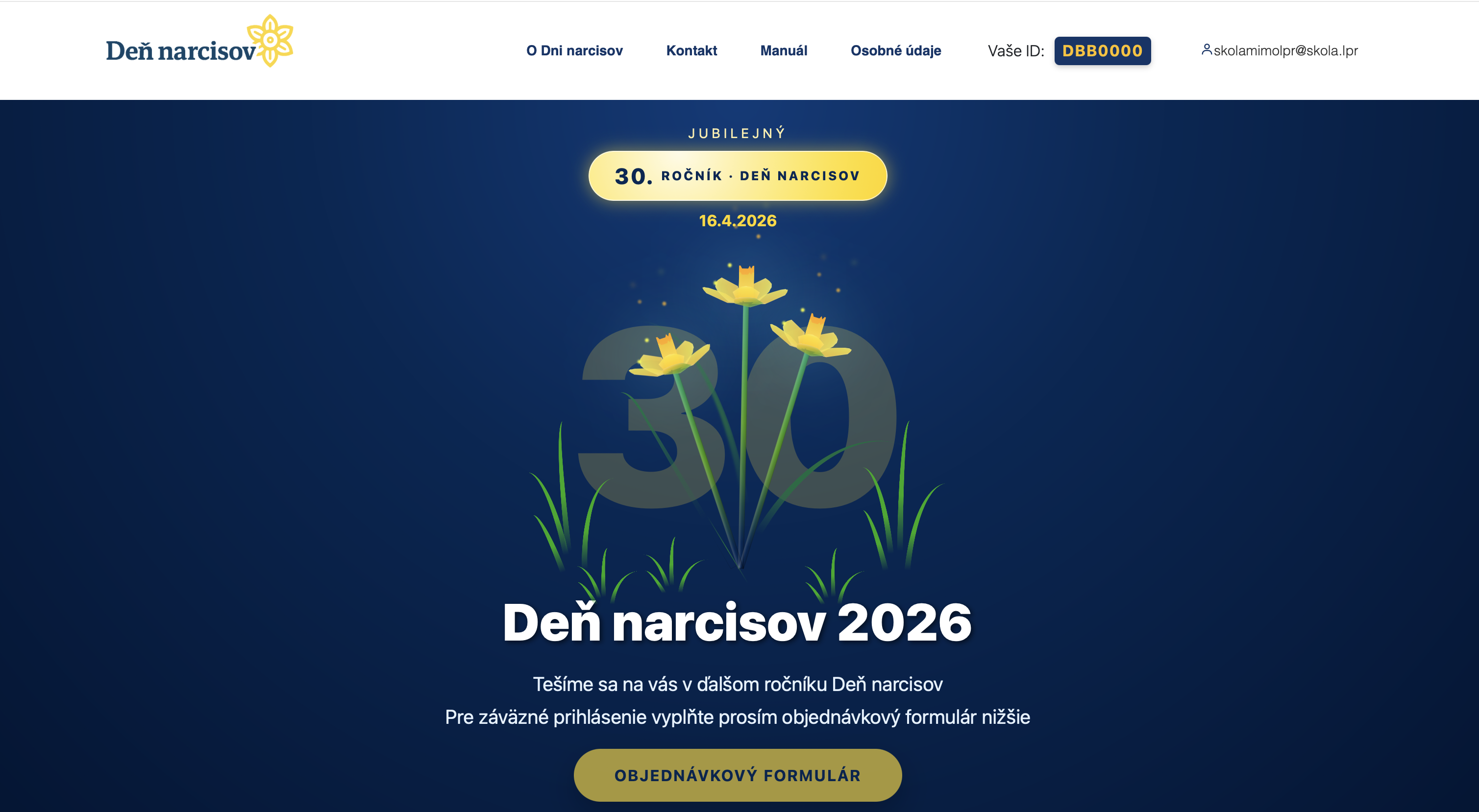 Verejná domovská stránka projektu Deň narcisov