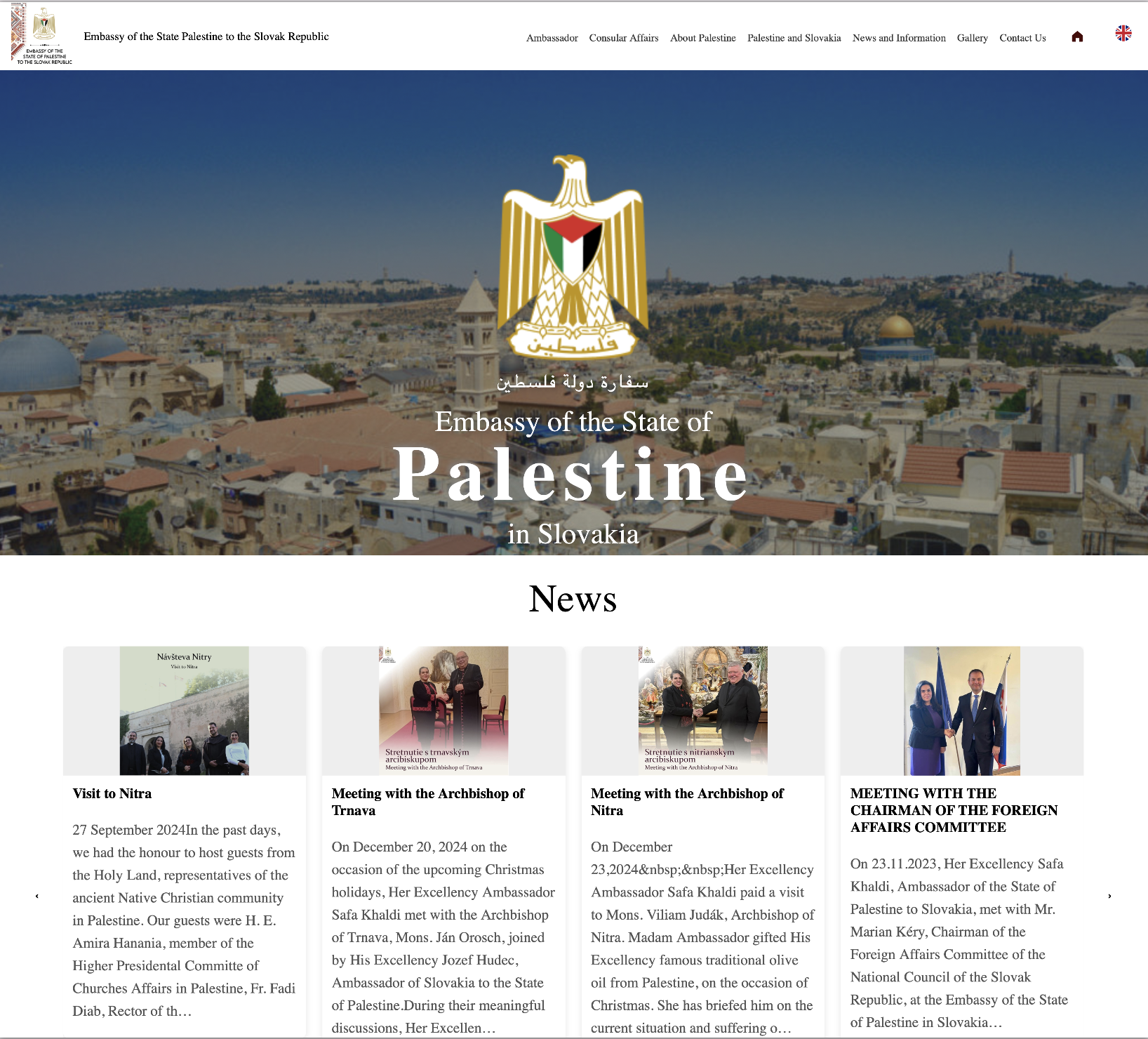 Palestine Embassy website